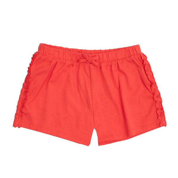 Shorts bambina con volant e fiocco  corallo - Mawi