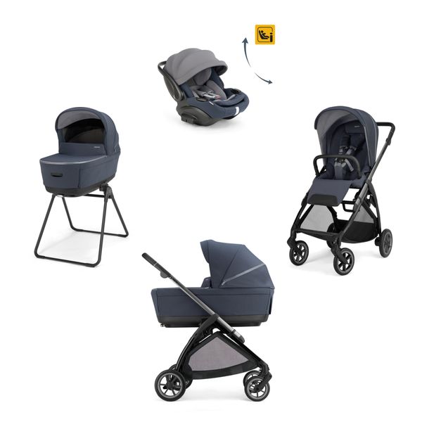 Electa system quattro - rooftop blue con telaio iron e seggiolino auto darwin infant recline evo - inglesina - Inglesina