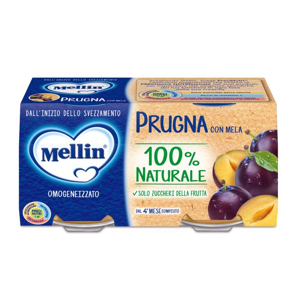 Omogeneizzato prugna con mela 2x100 gr - mellin - Mellin