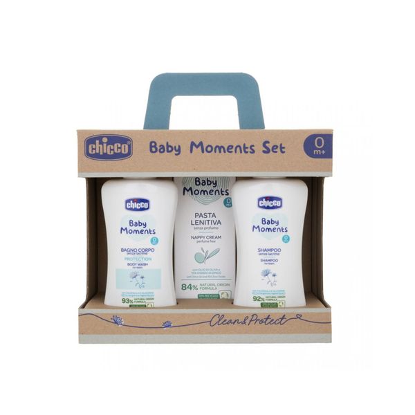Baby moments set 2 bagno corpo, shampoo, pasta lenitiva - chicco - Chicco