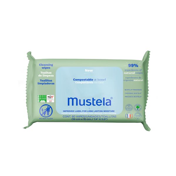 Salviette compostabili profumate 60 pezzi - mustela - Mustela