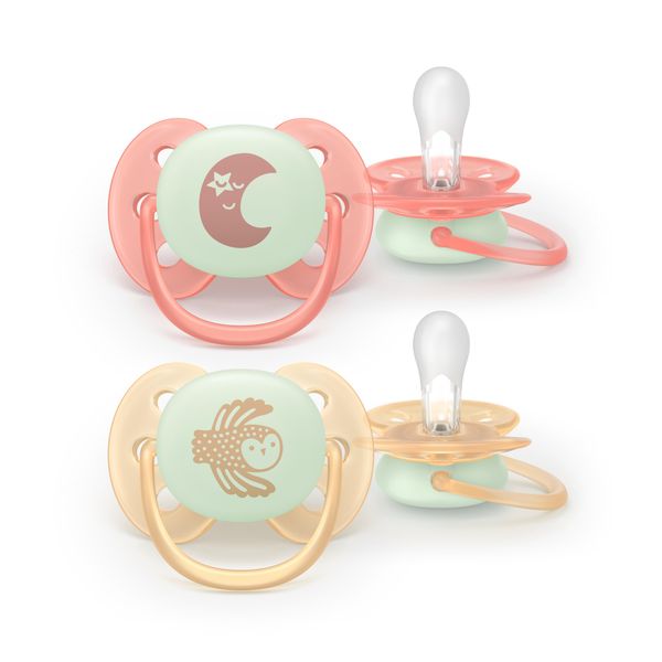 Succhietto ultra soft notte 0-6m cappuccio fluorescente no bpa per pelli sensibili - philips avent - Avent