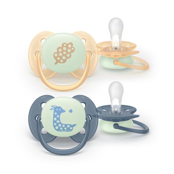 Succhietto ultra soft notte 0-6m cappuccio fluorescente no bpa per pelli sensibili - philips avent - Avent