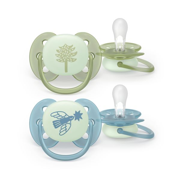 Succhietto ultra soft notte 0-6m cappuccio fluorescente no bpa per pelli sensibili - philips avent - Avent