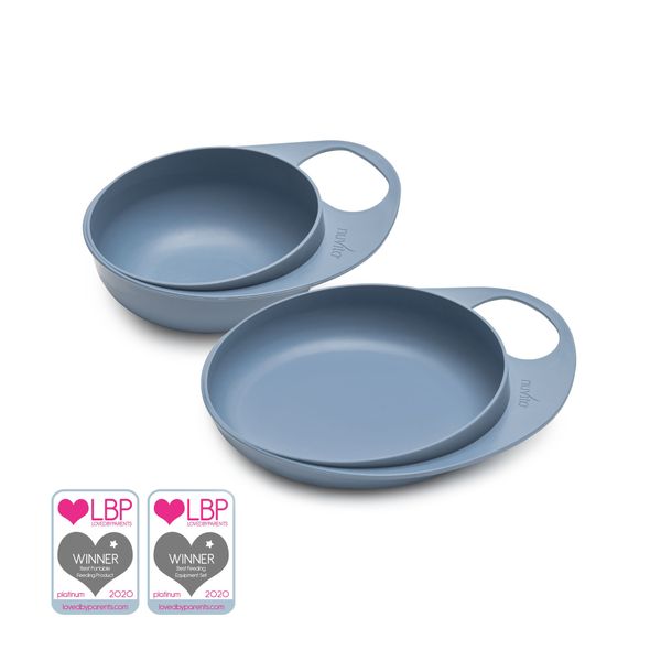 Set piattino e ciotola per svezzamento easy eating - 8461 / powder blue - nuvita - Nuvita