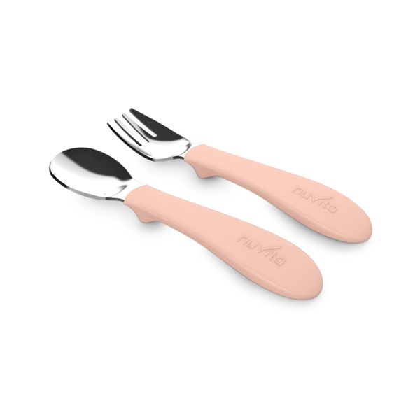 Set posate in acciaio con impugnatura in silicone - 8472 / english rose - nuvita - Nuvita