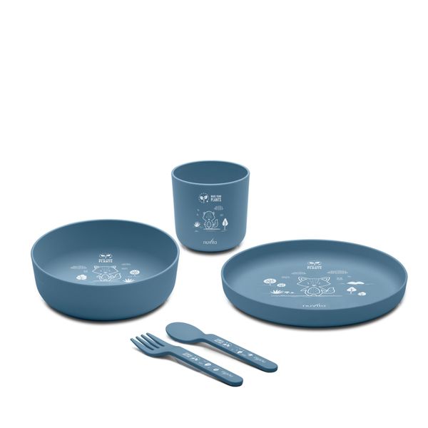 Set pappa in bioplastica - 8465 / powder blue - nuvita - Nuvita