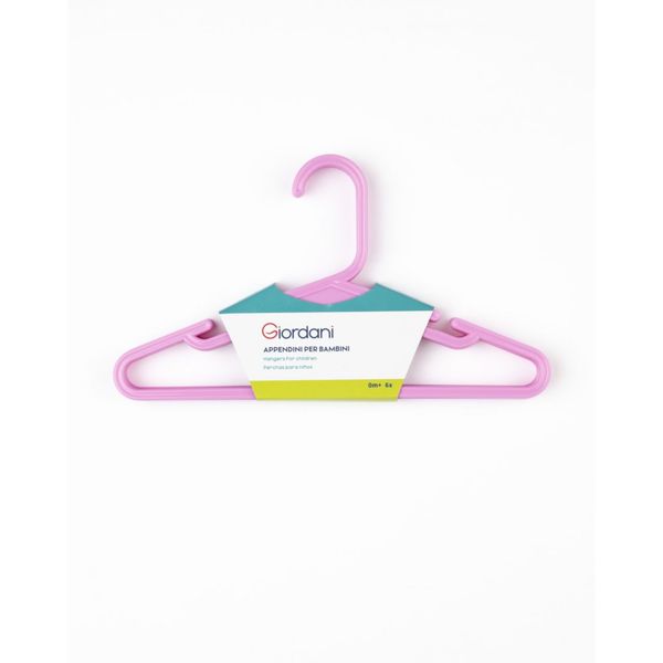 Appendiabiti per bambini in plastica rosa 6 pezzi - giordani - Giordani