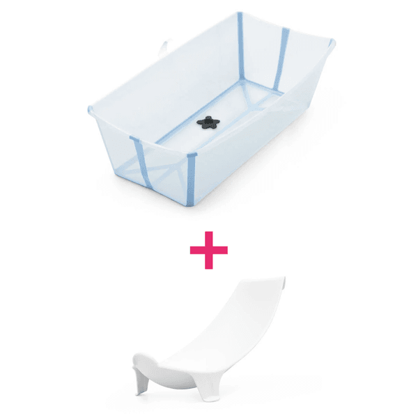 Stokke - flexi bath xlarge ocean blue + flexi bath support - 