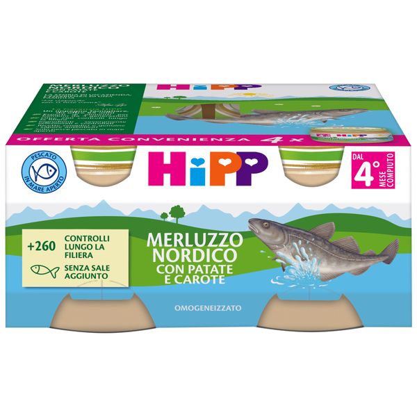 Hipp omo merluzzo con patate e carote 4x80g - Hipp