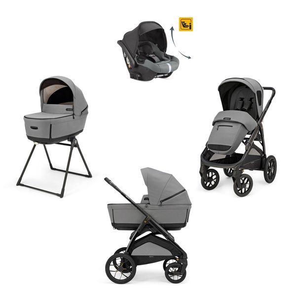 Aptica xt system quattro - canyon grey con telaio nero e seggiolino auto darwin infant recline - 2025 - inglesina - Inglesina