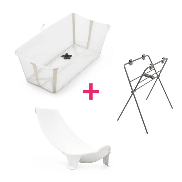 Stokke - flexi bath sandy beige + flexi bath stand + flexi bath support - 