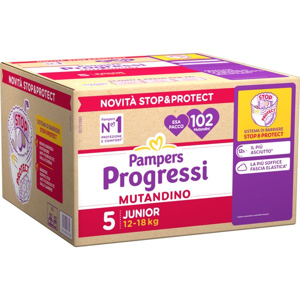 Progressi mutandino taglia 5 junior esa pacco - x102 - pampers - Catalogo Pampers