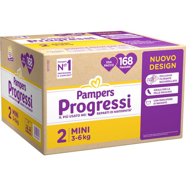 Pannolini esapack progressi  – taglia 2 mini 3-6 kg - x168 - pampers - Catalogo Pampers