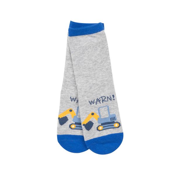 Set 2 paia di calze antiscivolo bimbo "ruspa blu" - Mawi