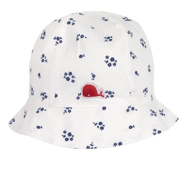 Cappello bimba chicco modello pescatore bianco fiori blu allover - Chicco