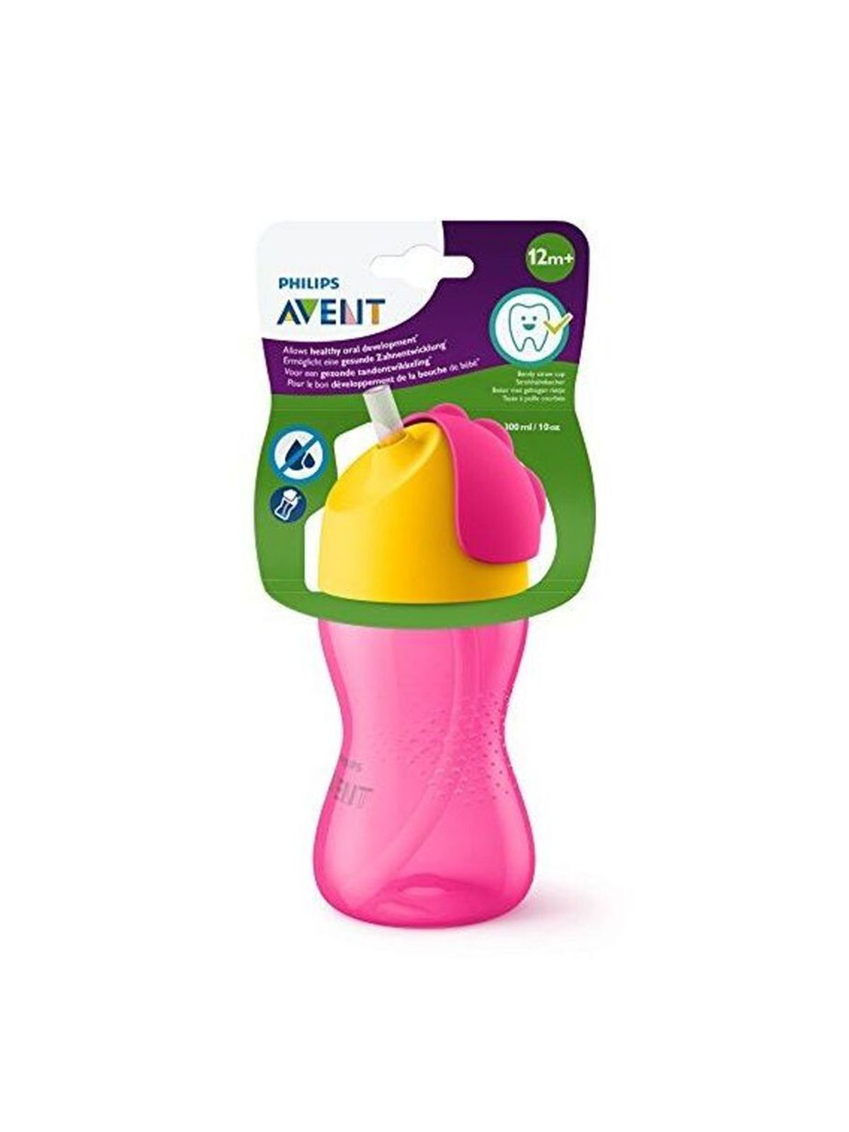 Philips avent tazza con cannuccia 300ml rosa - Avent, Philips avent