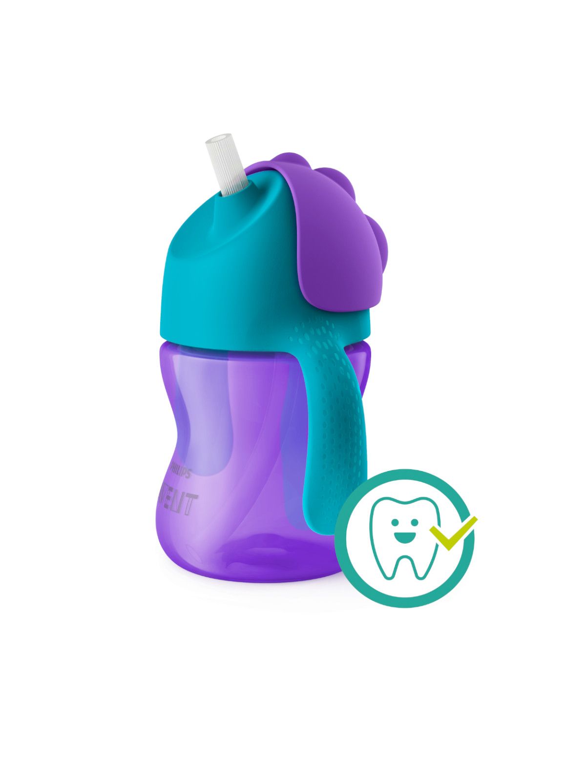 Philips avent tazza con cannuccia 200ml viola/azzurra - Philips avent
