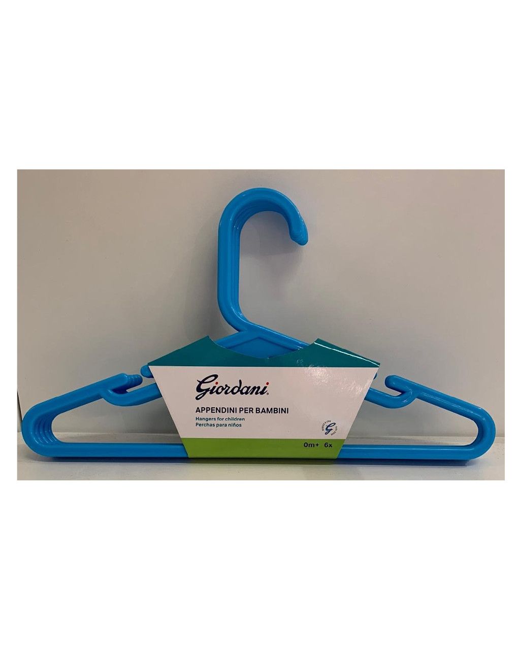 Appendi abiti in plastica azzurri 6 pz - Giordani