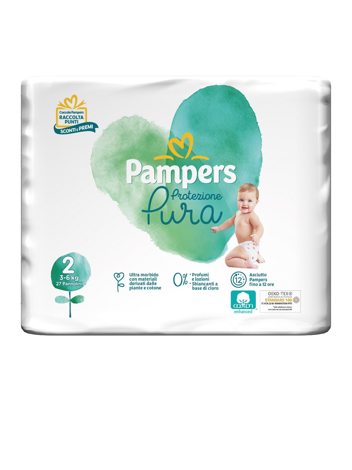 Pampers naturello 0% profumo taglia 2 (3-6 kg) - 27 pz - Catalogo Pampers