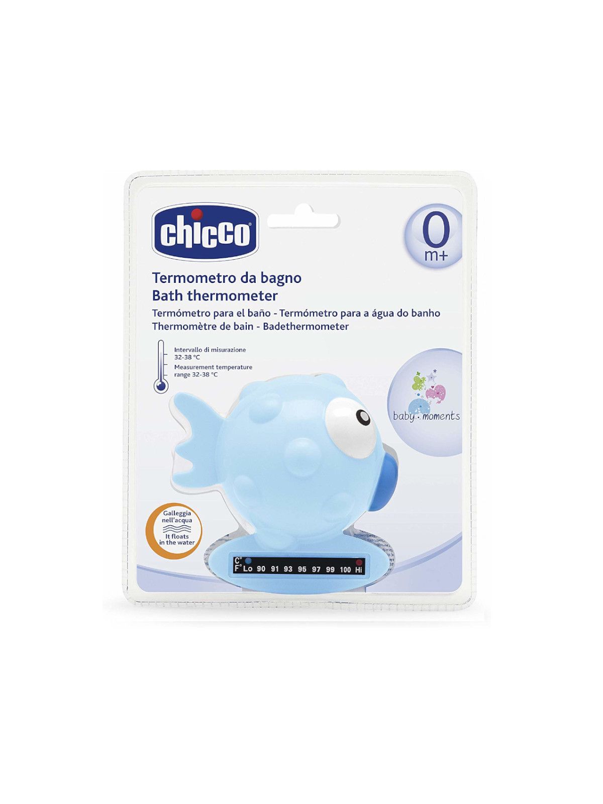 Termometro da bagno pesce palla azzurro - Chicco