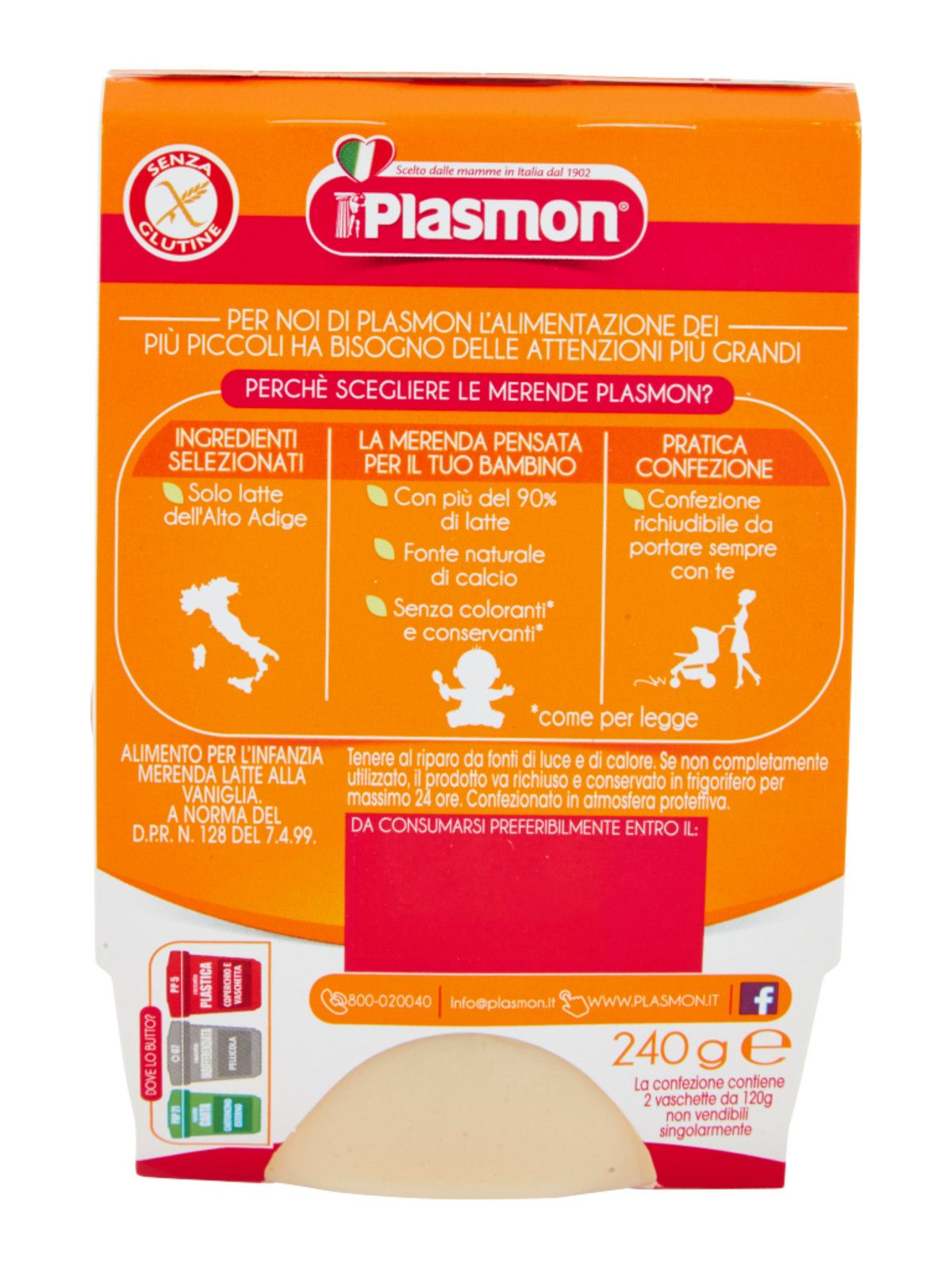 Plasmon - merende latte vaniglia - 2x120g - Plasmon