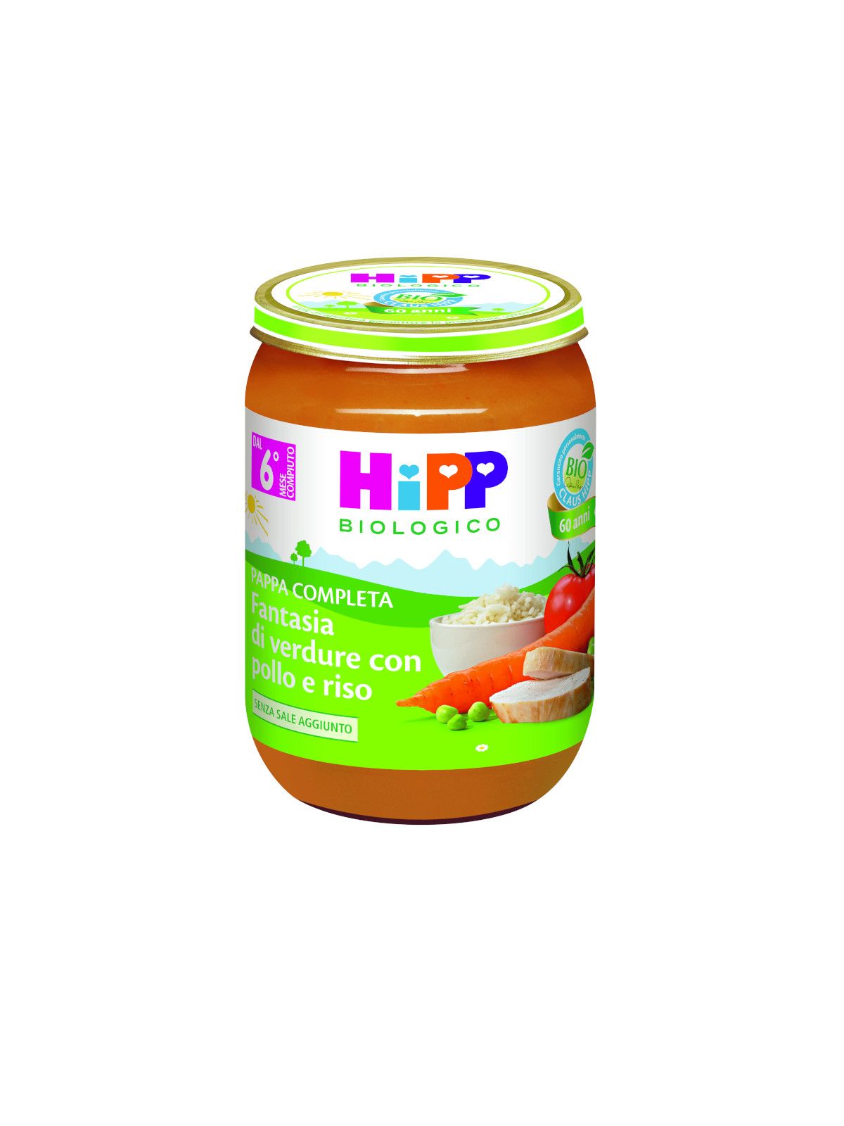 Pappa pronta fantasia di vedure pollo pollo riso 190g - Hipp