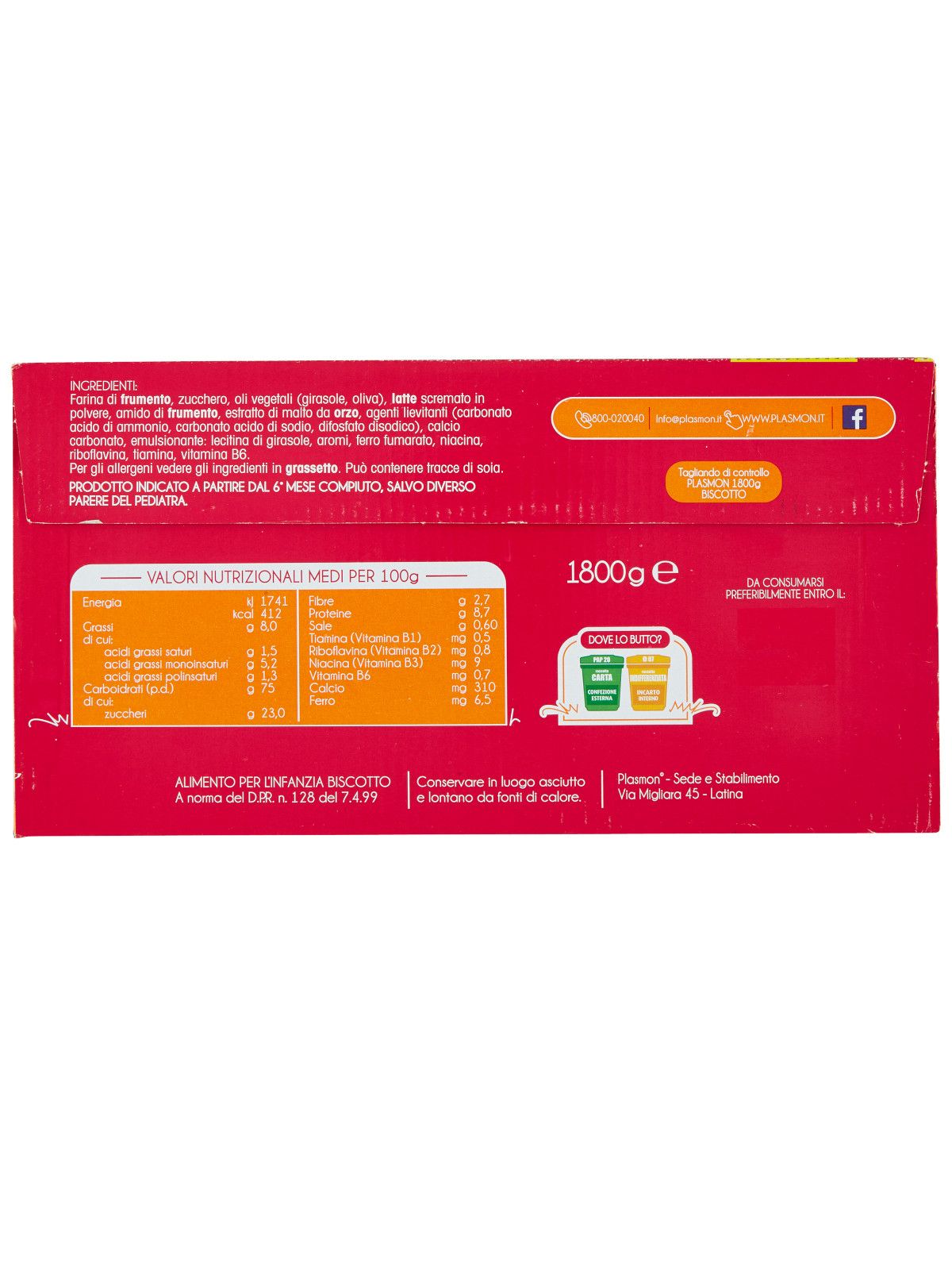 Plasmon - biscotto classico 4x720g - Plasmon