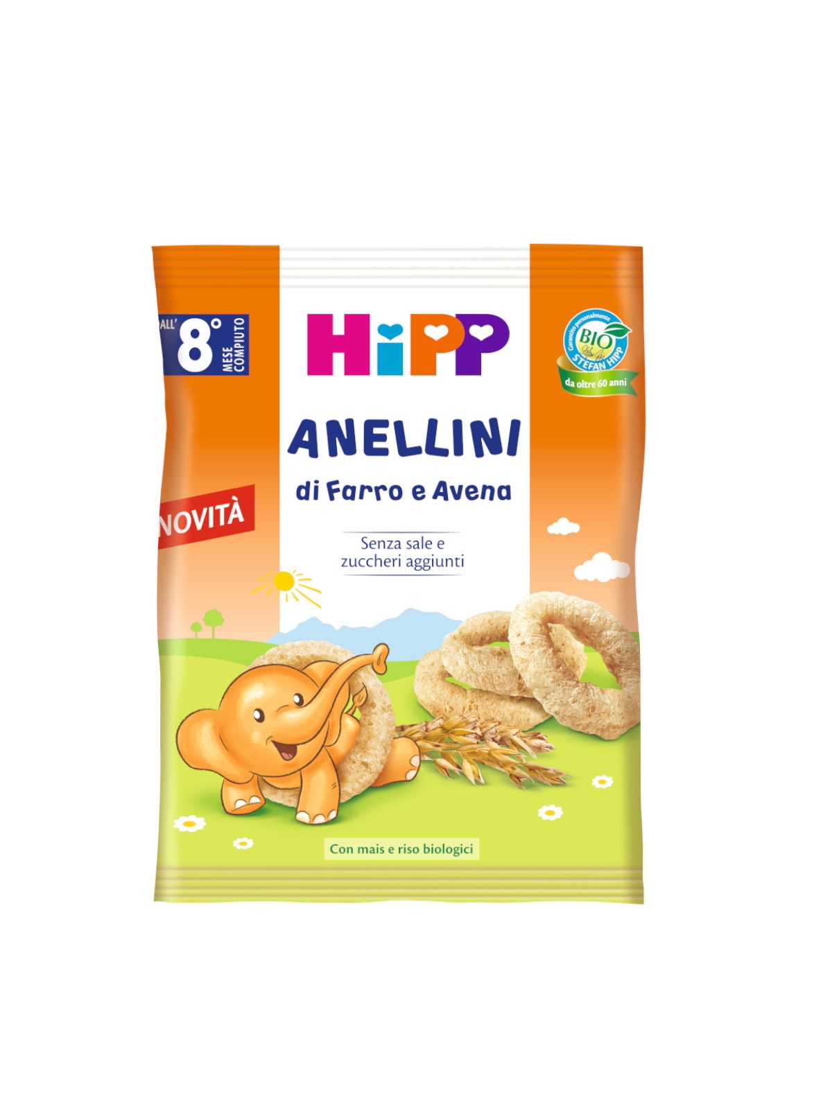Snack anellini di farro e avena 30 gr - Hipp