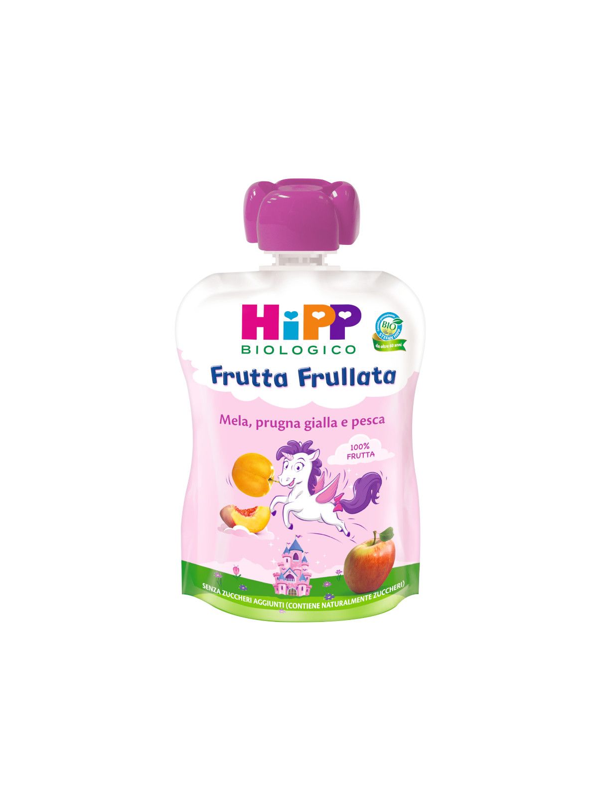 Frutta frullata mela pesca e prugna gialla (unicorno) 90 gr - Hipp