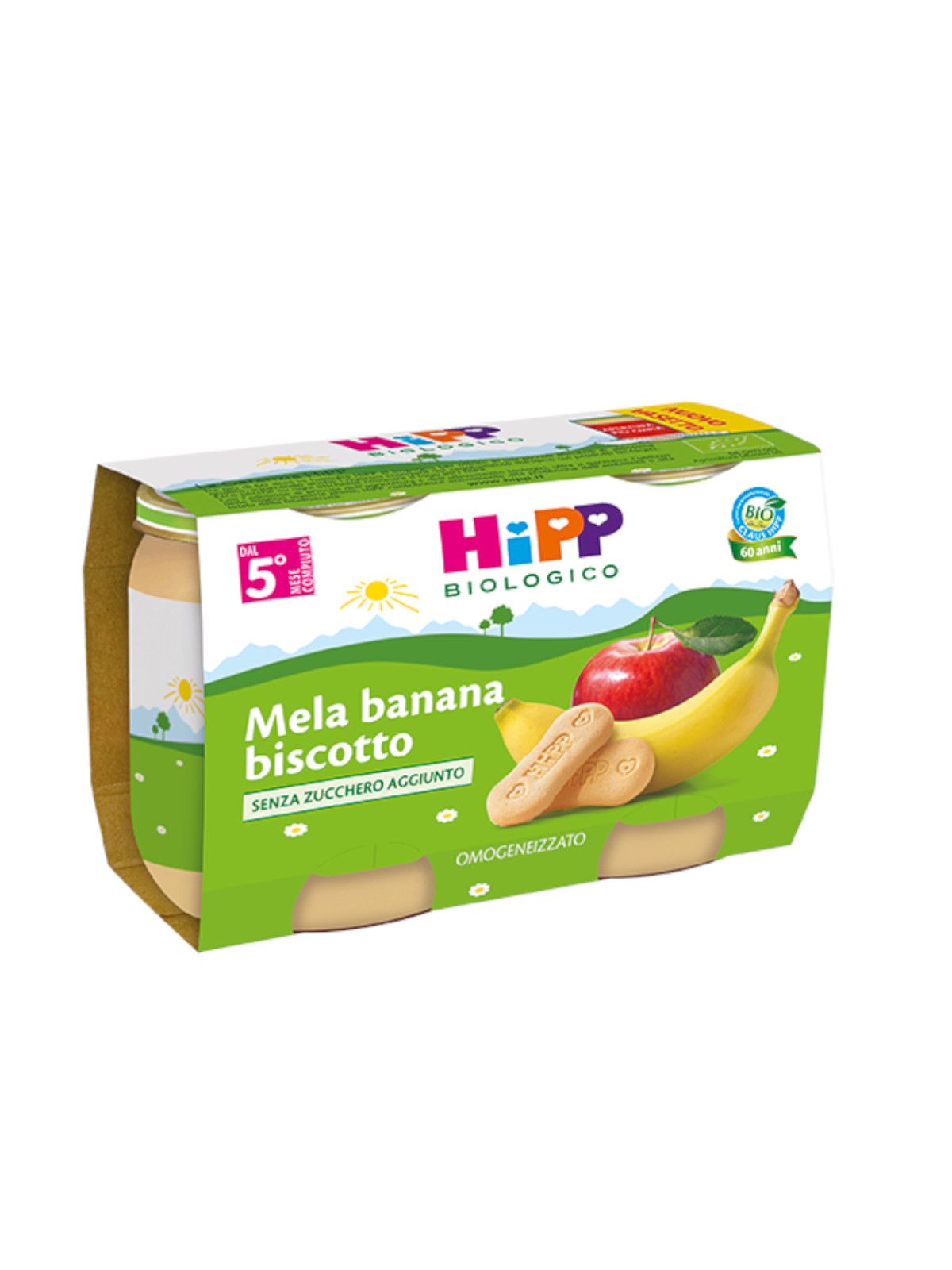 Hipp - omogeneizzato mela banana biscotto 2x125g - Hipp