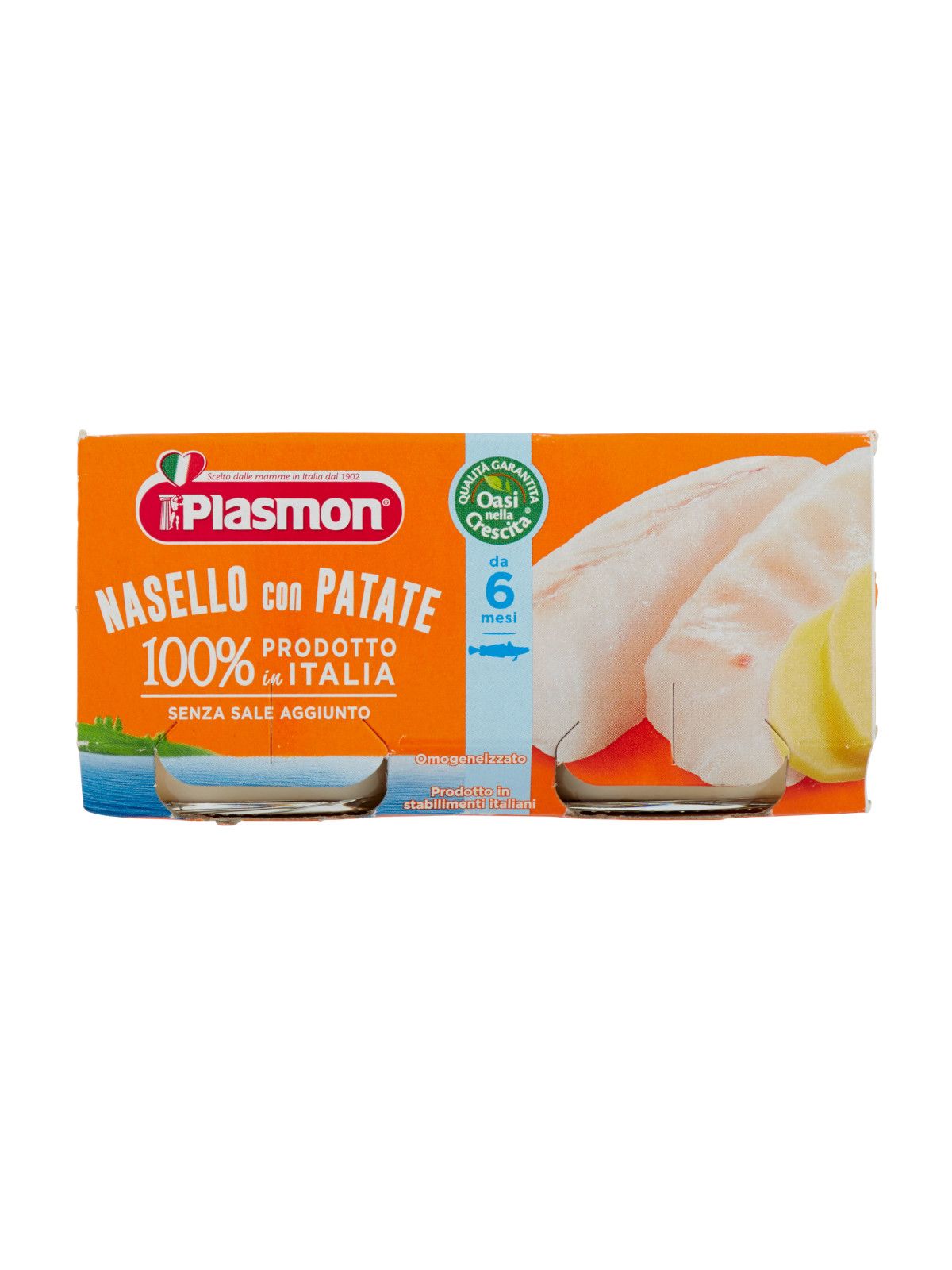 Plasmon - omogeneizzato nasello - patate - 2x80g - Plasmon
