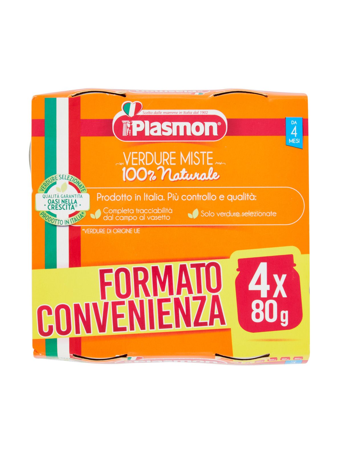 Plasmon - omogeneizzato verdure miste - 4x80g - Plasmon