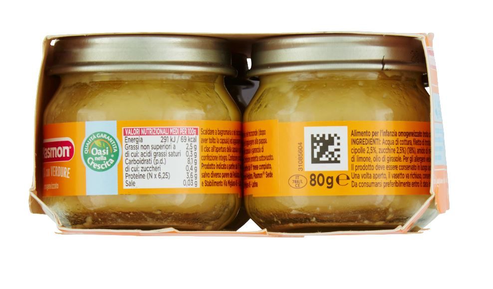 Plasmon - omogeneizzato trota - 4x80g - Plasmon