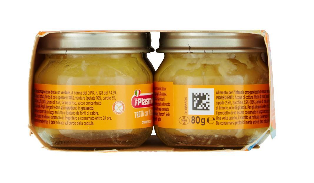Plasmon - omogeneizzato trota - 4x80g - Plasmon