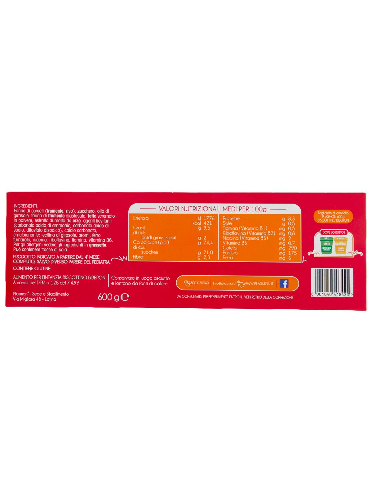Plasmon - biscotto plasmon 600gr biberon pof - 600g - Plasmon