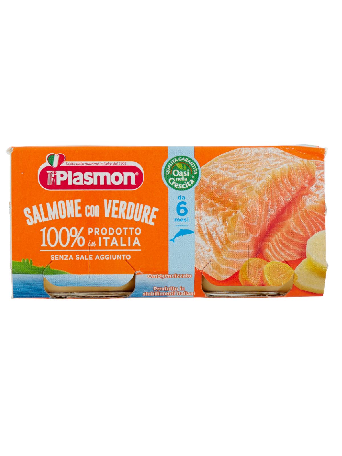 Plasmon - omogeneizzato salmone - verdure - 2x80g - Plasmon