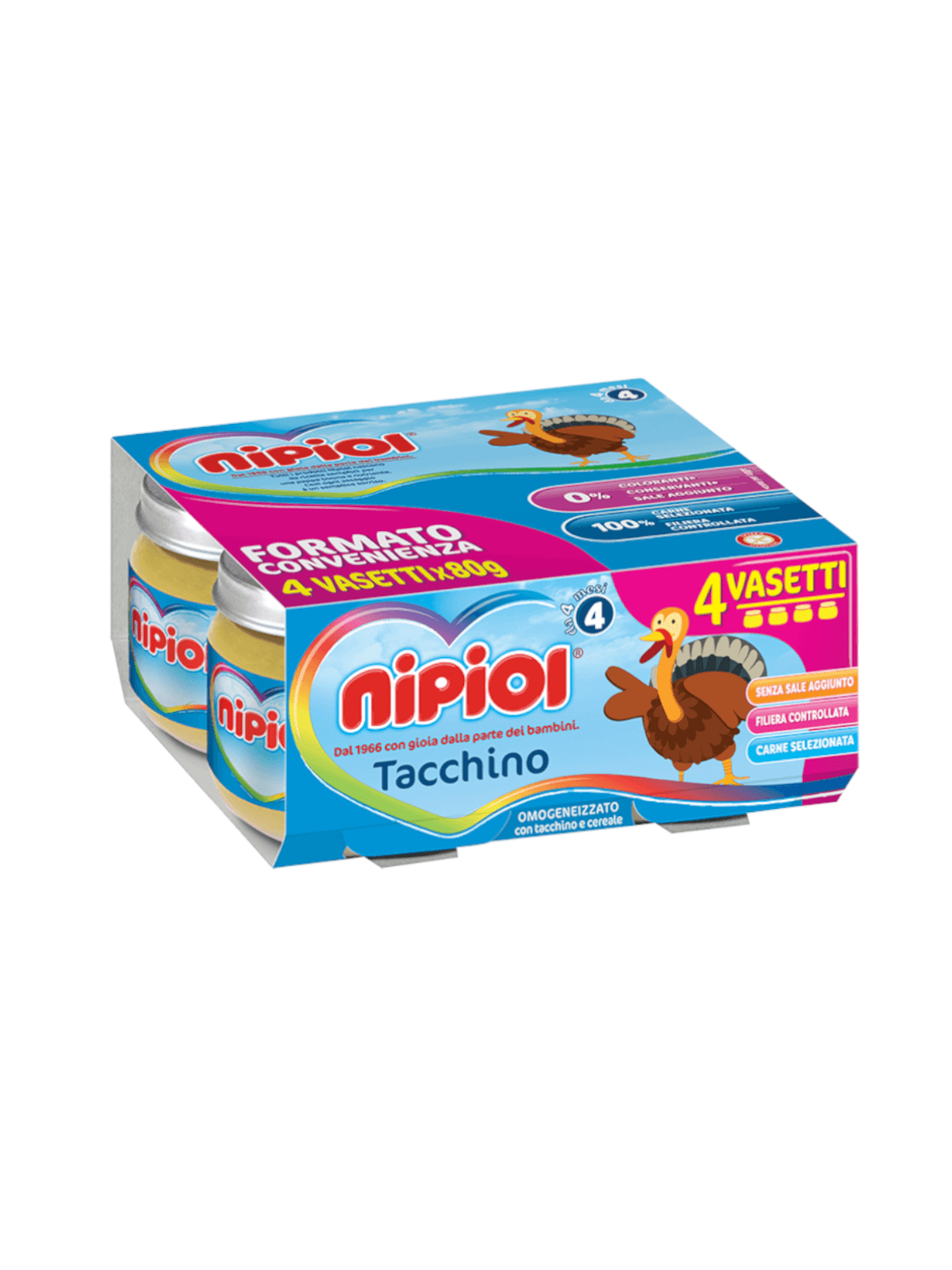 Nipiol - omogeneizzato tacchino - 4x80g - Nipiol