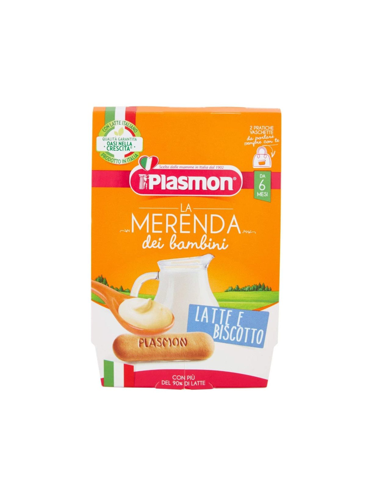 Plasmon - merenda latte biscotto - 2x120g - Plasmon