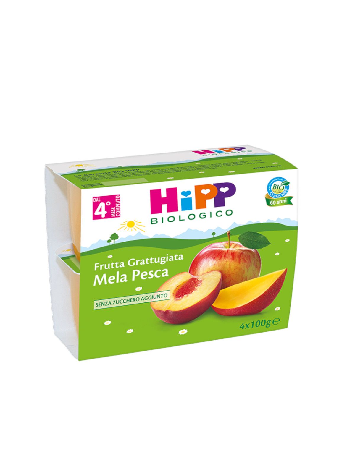 Frutta grattugiata mela e pesca 4x100g - Hipp