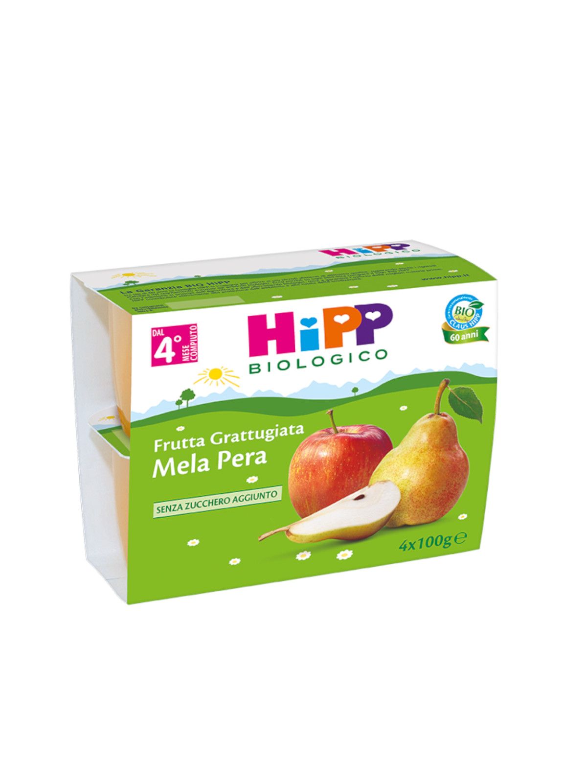 Frutta grattugiata mela e pera 4x100g - Hipp