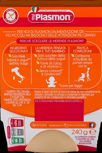 Plasmon - sapori di natura mela- yogurt- 2x120g - Plasmon