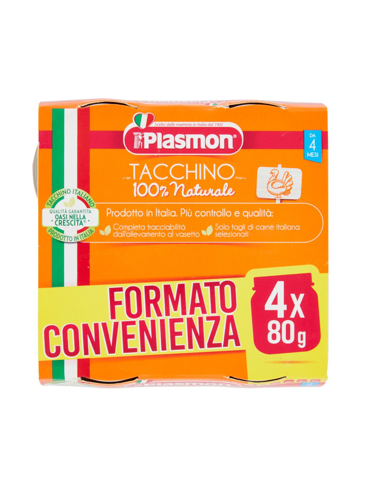 Plasmon - omogeneizzato tacchino  - 4x80g - Plasmon