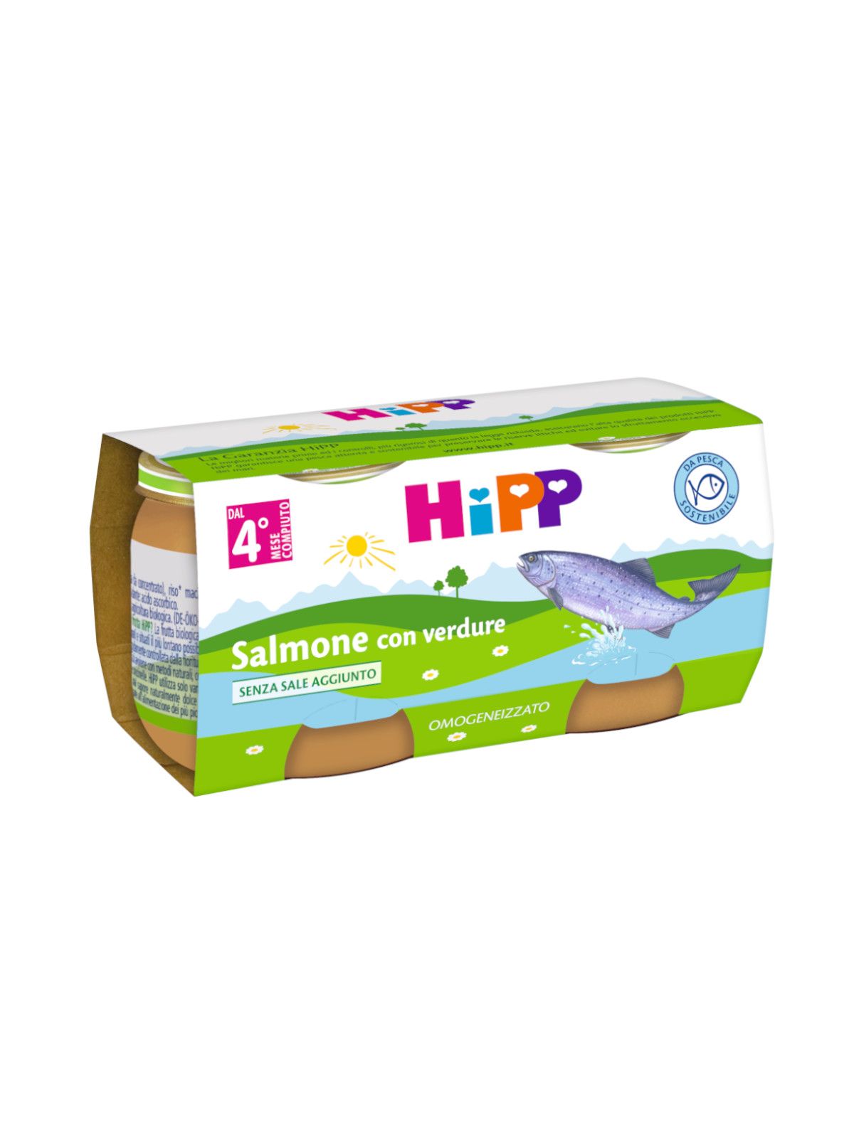 Hipp - omogeneizzato salmone con verdure 2x80g - Hipp