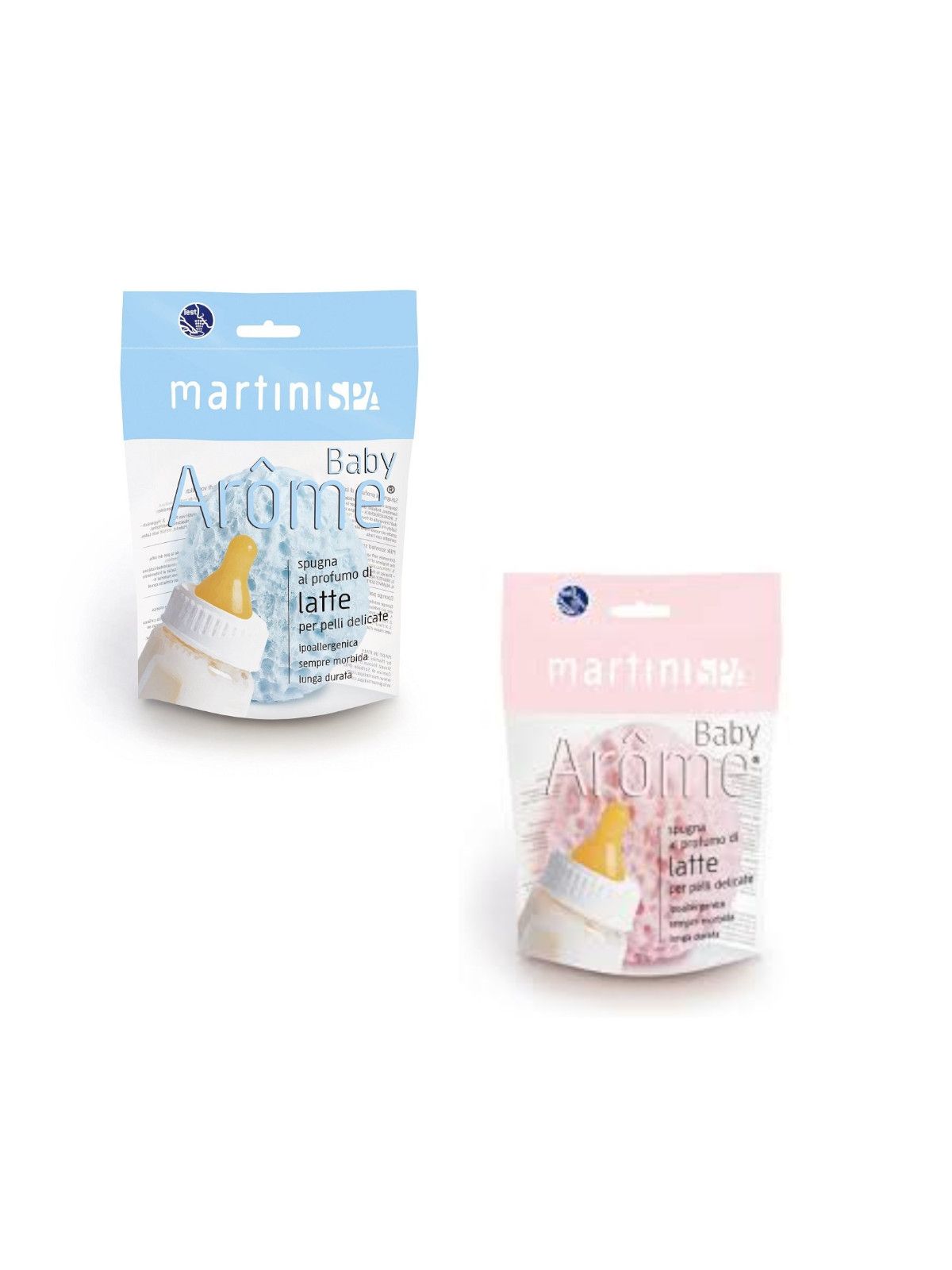 Spugna baby rosa/azzurro profumo di latte <strong>colori assortiti</strong> - 