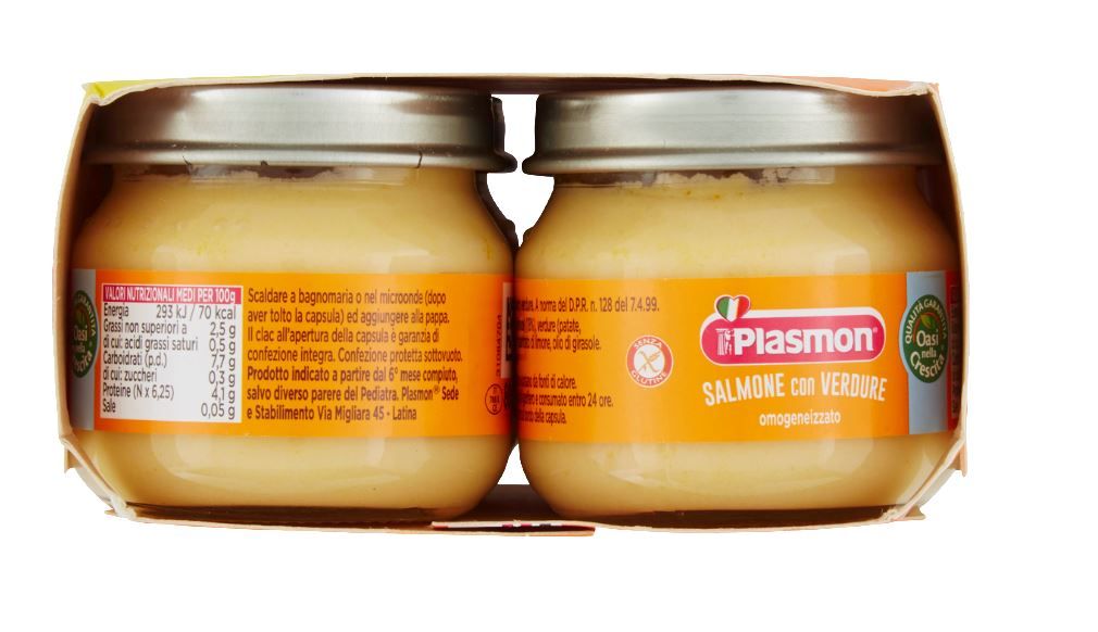 Plasmon - omogeneizzato salmone - 4x80g - Plasmon
