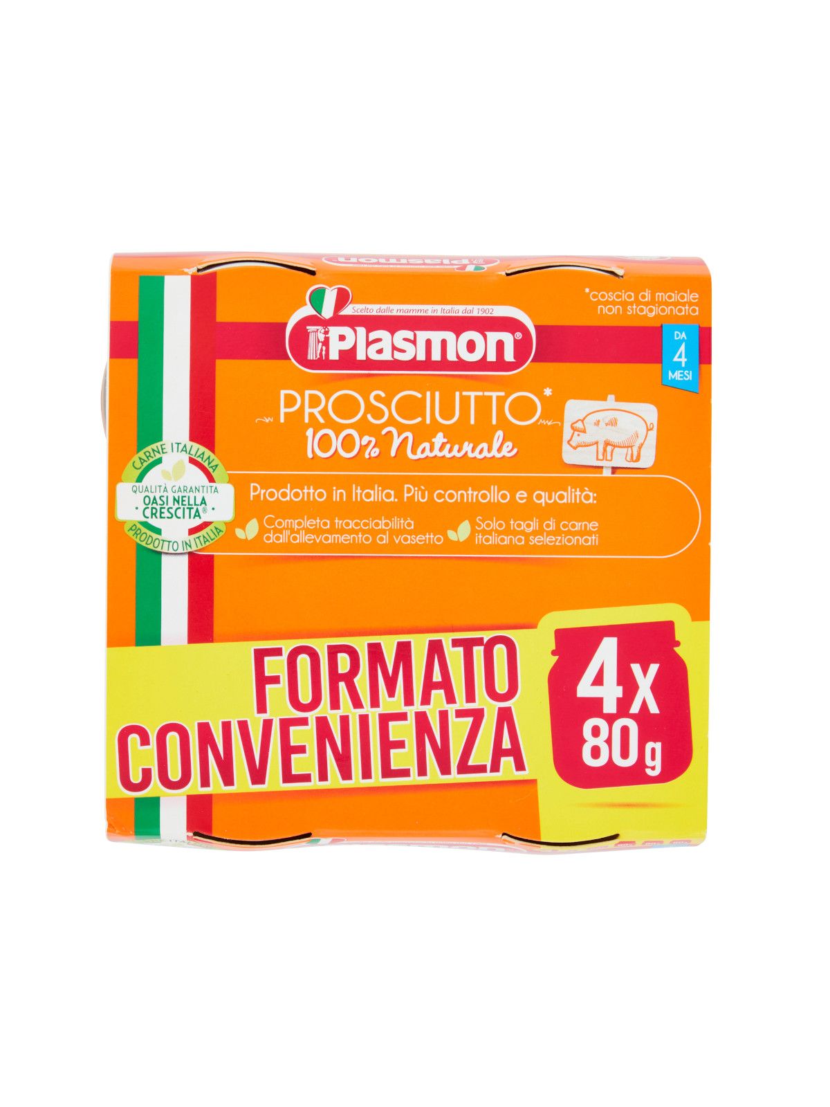Plasmon - omogeneizzato prosciutto - 4x80g - Plasmon