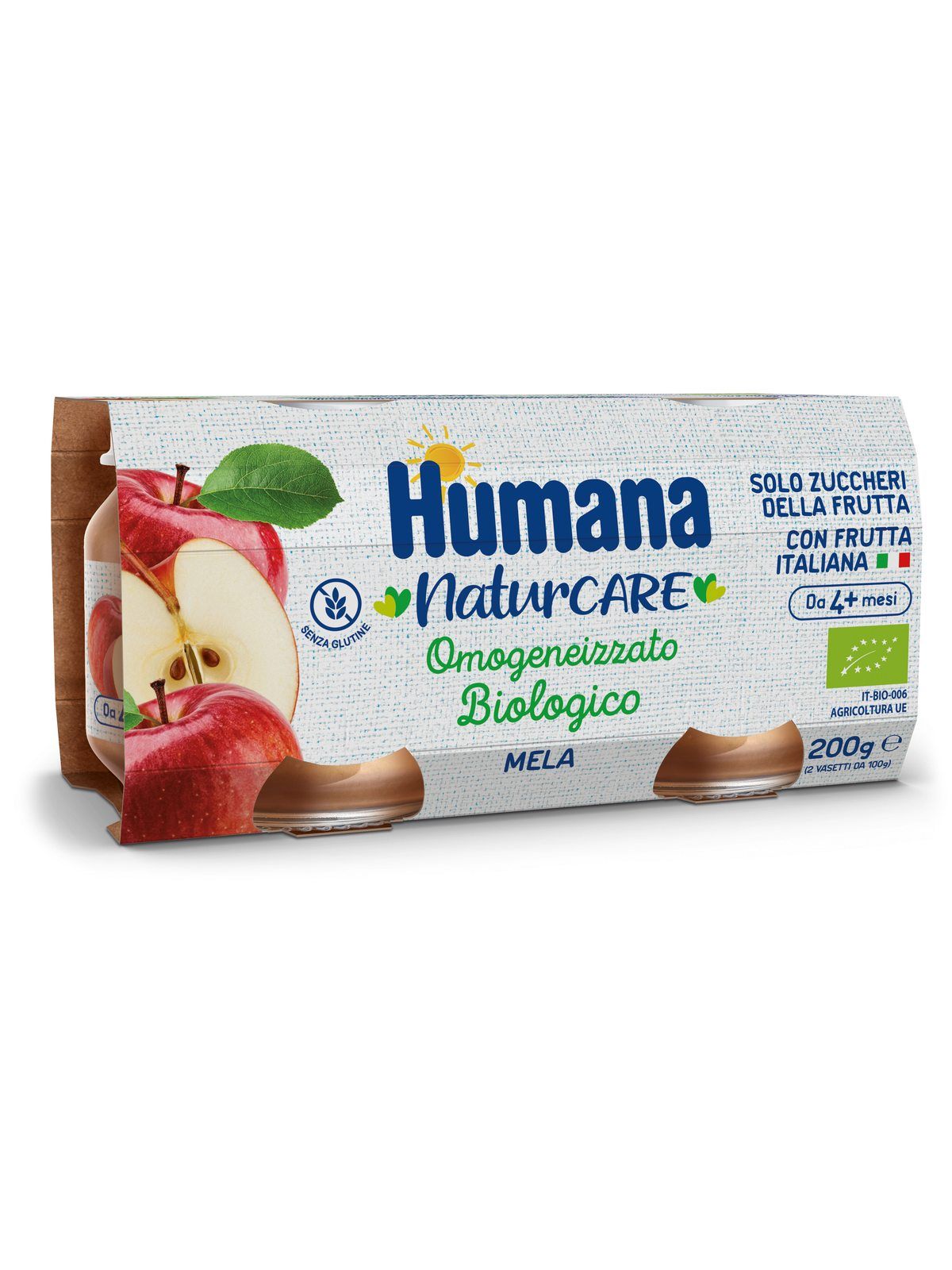 Humana omogeneizzato mela biologico 2x100 gr - Humana