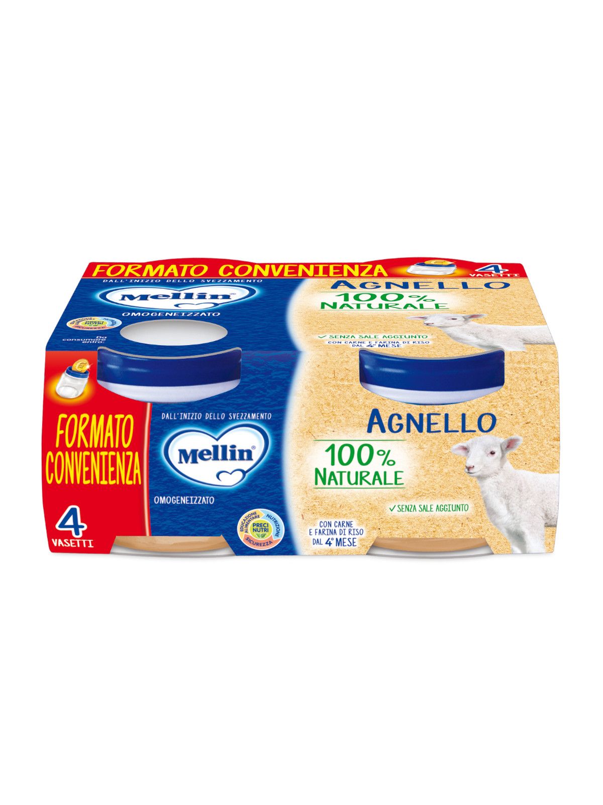 Mellin - omogeneizzato agnello 4x80 gr - Mellin