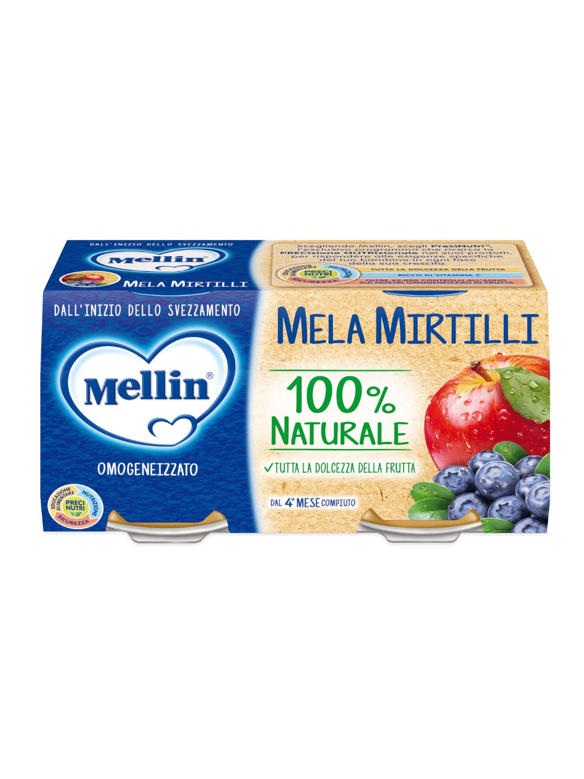 Mellin omogeneizzato mela mirtillo 2x100 gr - Mellin